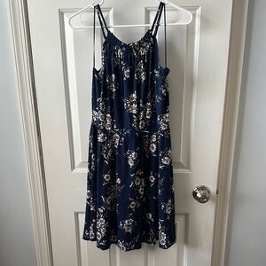 Nine Britton Floral Navy Midi Dress